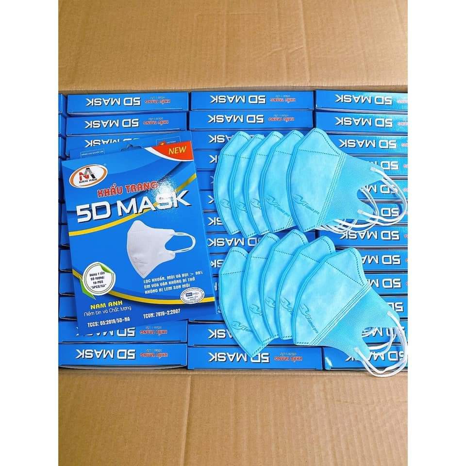 Combo 5 hộp khẩu trang y tế  3 lớp Famapro 5D Mask (10 cái /hộp )