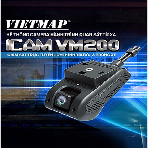 Camera hành trình VIETMAP ICAM VM200, hệ thống giám sát 24h, bộ nhớ trong 8GB