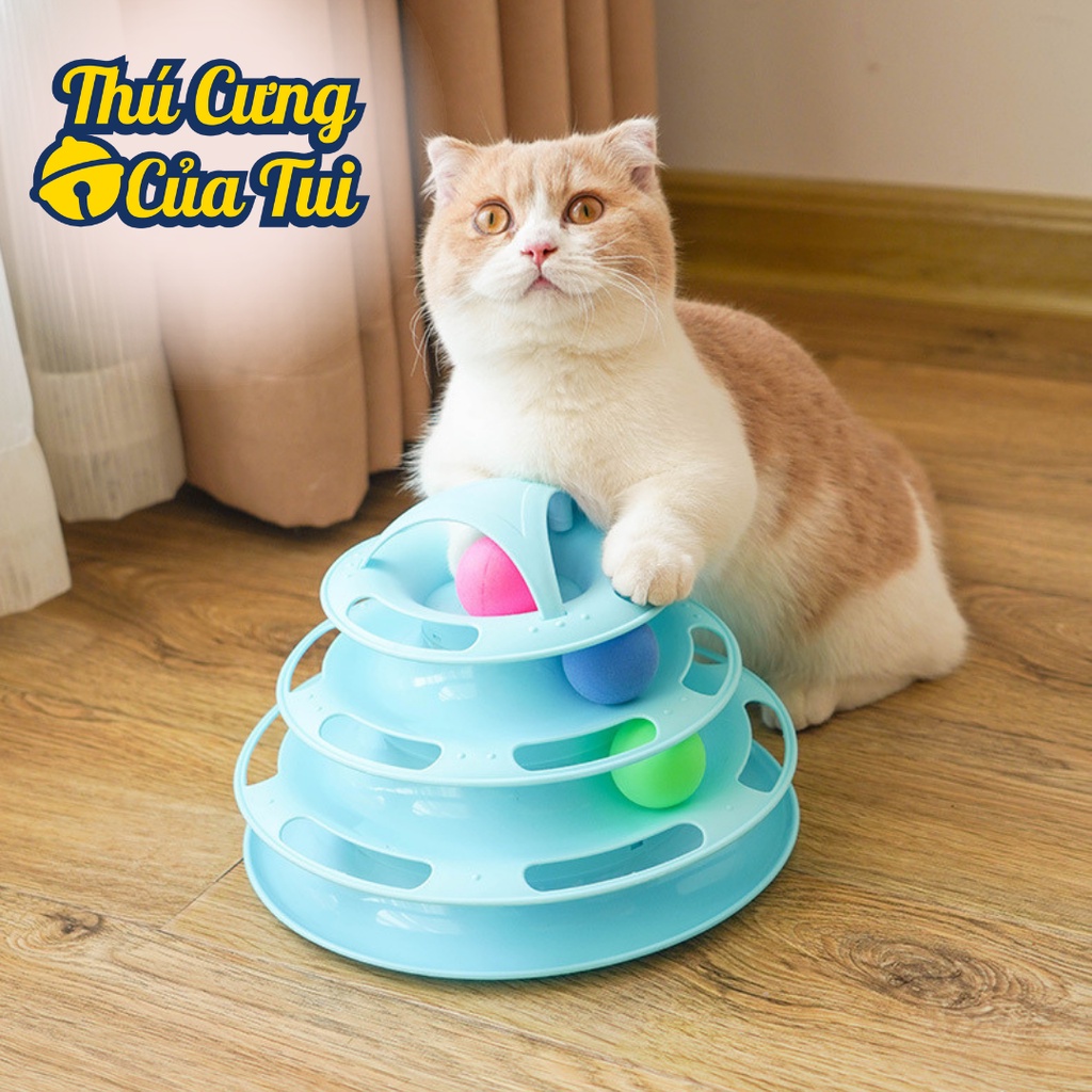 Đồ Chơi Tháp Banh 3 Tầng Cho Mèo Vờn Bắt - Thú Cưng Của Tui