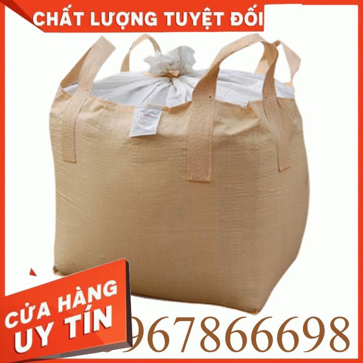 Bao jumbo cẩu 1000kg miệng buộc , xả đáy tái sử dụng nhiều lần