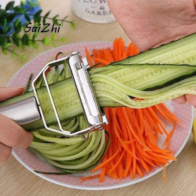 Nạo củ quả Inox cao cấp đa năng 2 in 1 - nạo của quả và bào sợi tiện lợi 17.5cm*5.5cm