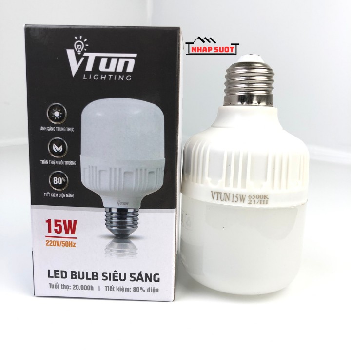 Bóng đèn Led VTUN LIGHTING 5w, 10w, 15w , 20w, 30w tiết kiệm điện, dùng đui xoáy e27, bảo hành 12 tháng