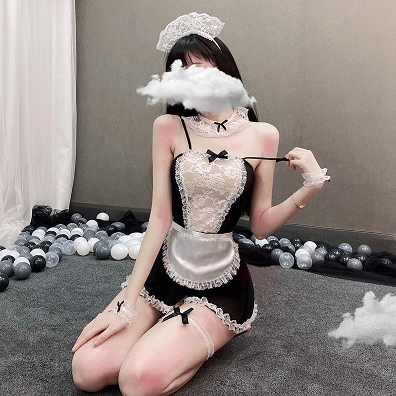 Colorfulswallowfree Bow Lace Cosplay Maid Uniform Lingerie Sexy Halloween Role Play Costumes BELLE | BigBuy360 - bigbuy360.vn
