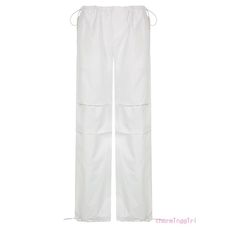 CHM-Women´s Casual Trousers with Elastic Waist Adjustable Drawstring Pocket Decoration Loose Clothing
