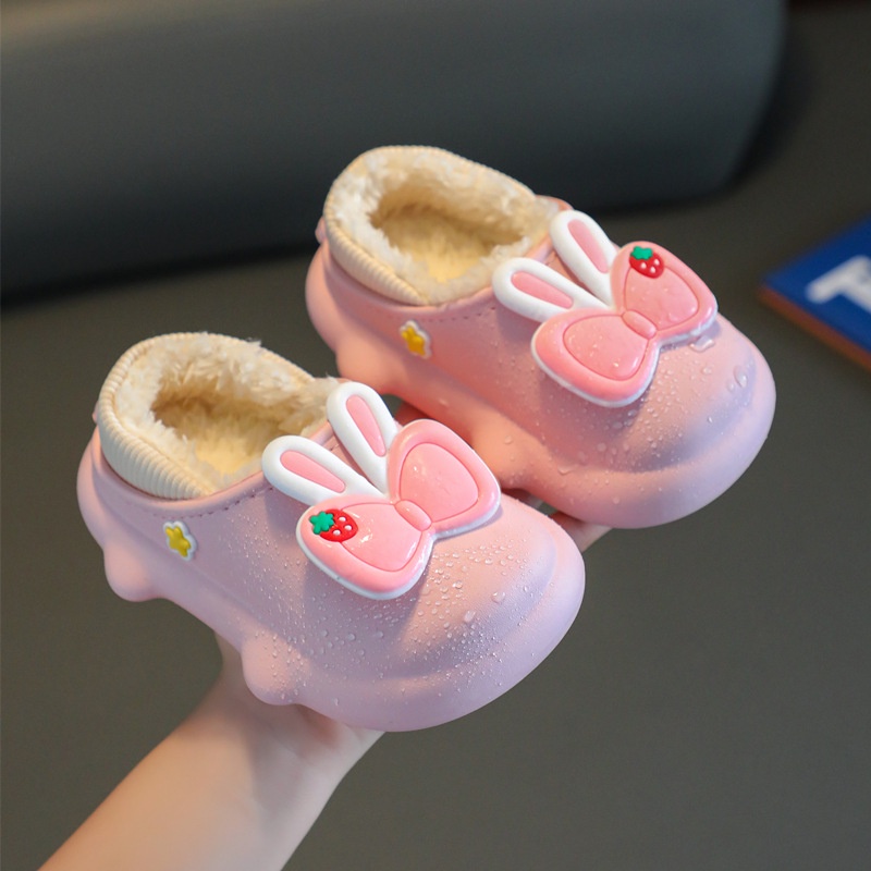 Sanrio Dép Bông Đi Trong Nhà Giữ Ấm Mùa Đông Chống Thấm Nước Hình Hello Kitty mymelody kuromi cinnamon Cho Bé Gái 1 Tuổi