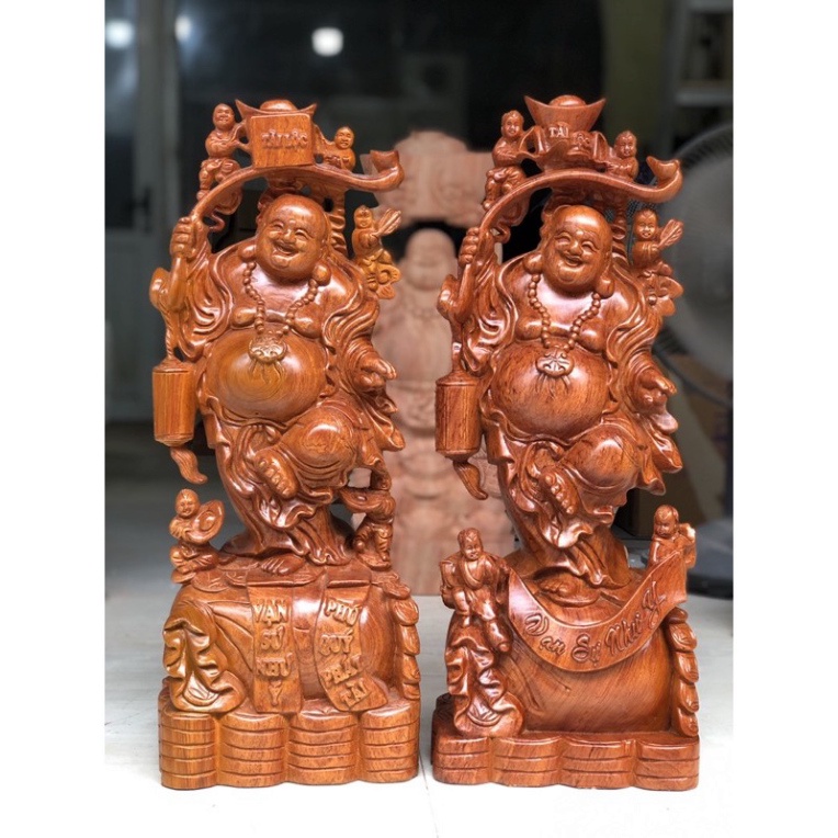 [XẢ KHO] Tượng Di lặc ngũ phúc gỗ Hương