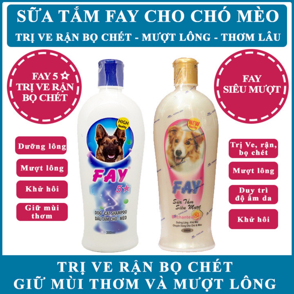 Sữa tắm chó mèo Fay siêu mượt Hương En-Rosely - 300ml & 800ml
