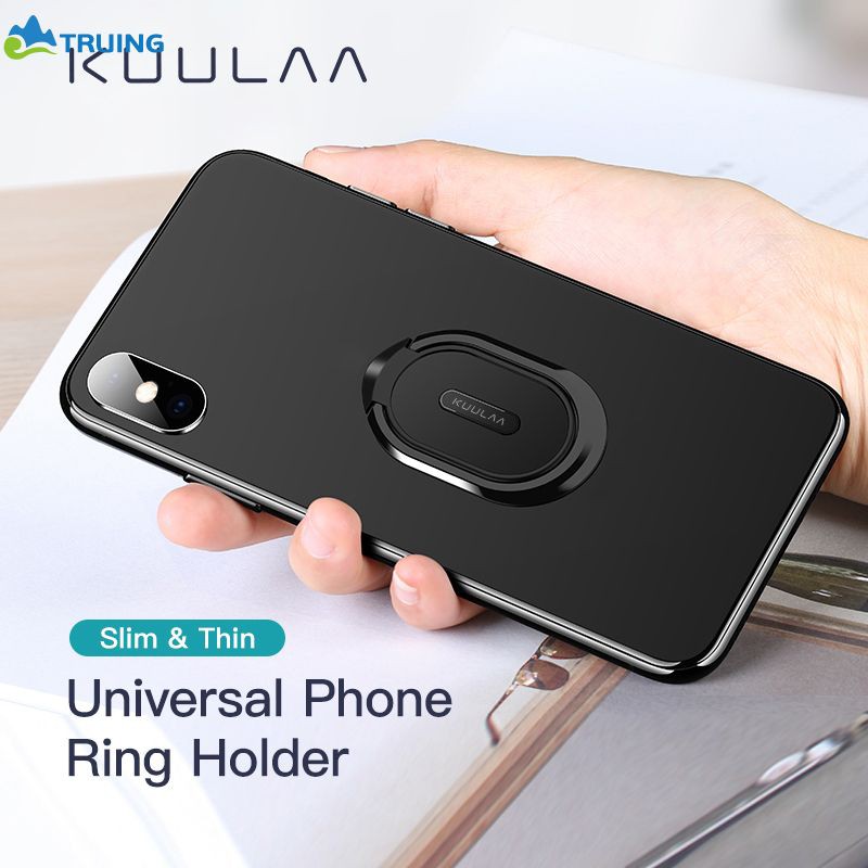 KUULAA Vòng nhẫn xỏ ngón tay Mini bằng kim loại từ tính cho điện thoại iPhone