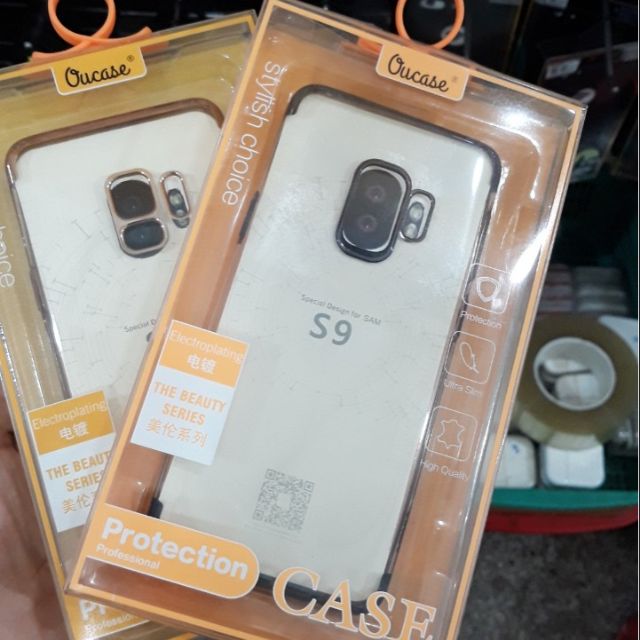 Ốp lưng dẻo silicon viền màu cho samsung galaxy S9 chính hãng OU