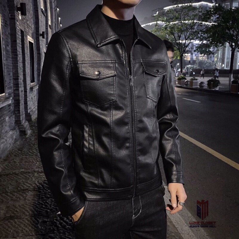 Áo khoác da lót lông giữ ấm phong cách Hàn Quốc AD32