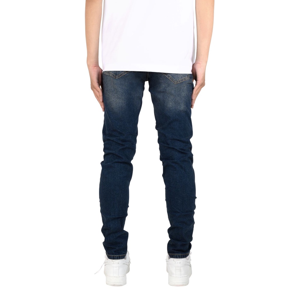 Quần jean nam streetwear cao cấp FNOS NZ38 màu xanh trơn form slimfit jean thun co giãn
