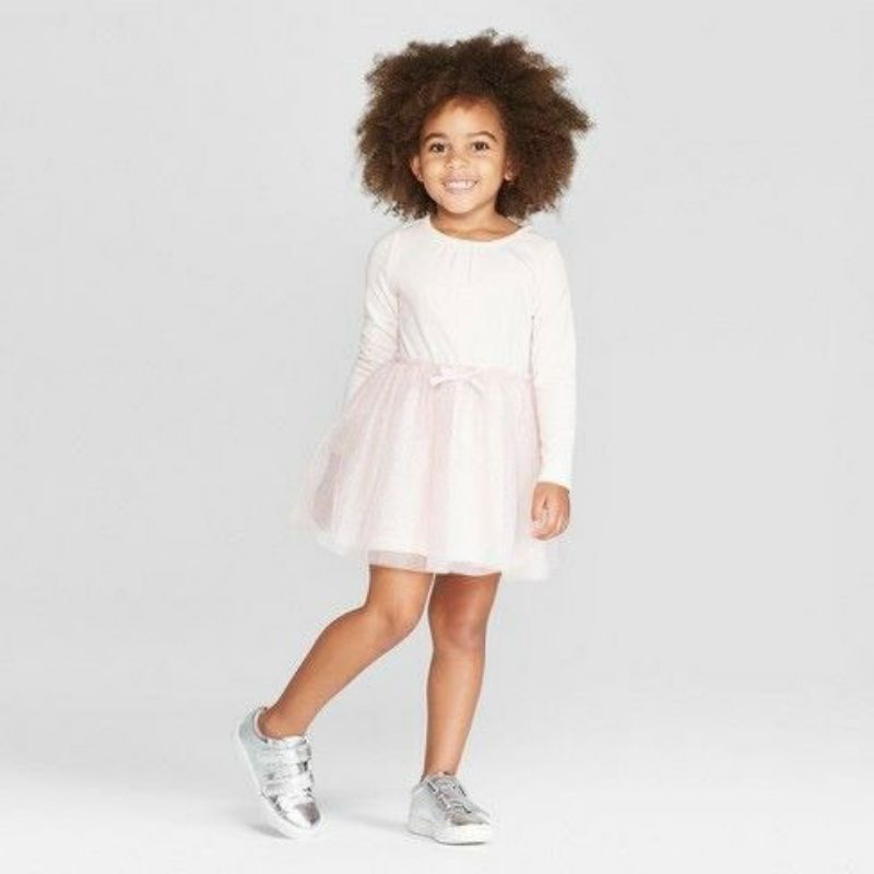 Đầm/Váy bé gái thun phối chân váy voan xuất xịn