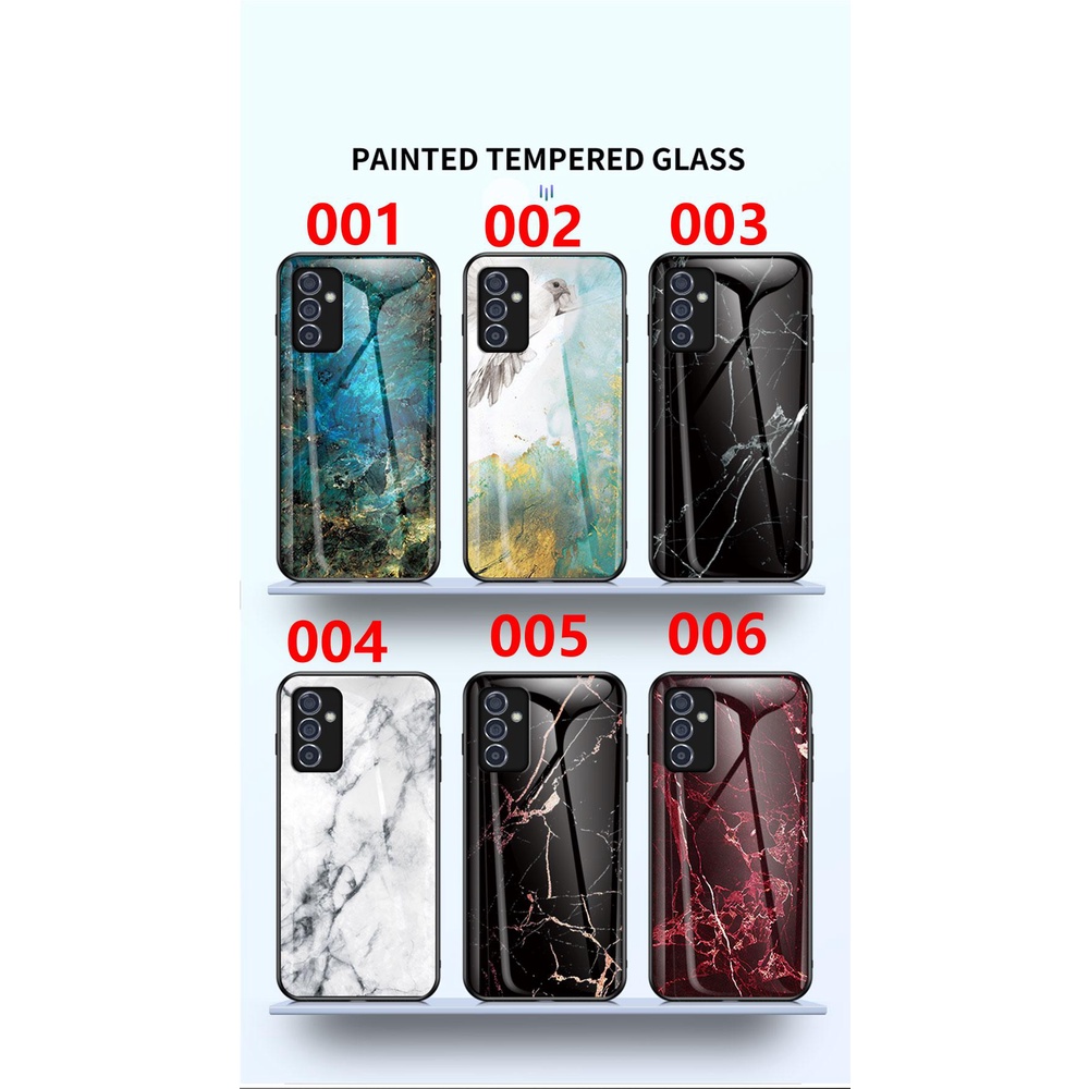 Casing iphone 11 12 pro max XS MAX XR 6 7 8 Plus anti-drop marble pattern glass bottom case phone case cover