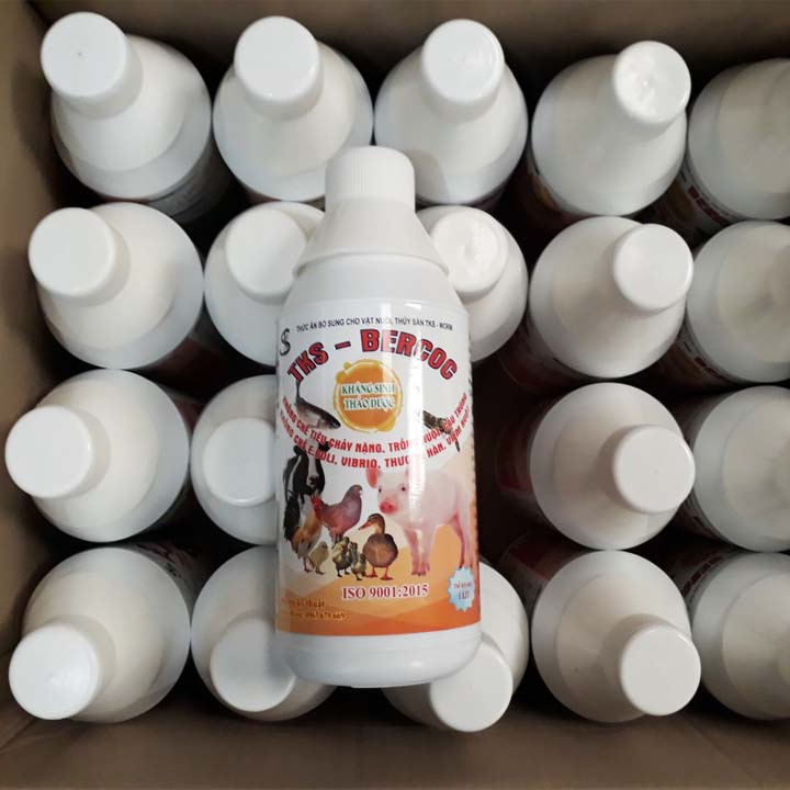 TKS-BERCOC Trừ Tiêu Chảy Nặng, Cầu Trùng, Trống Ruột E.CoLi- Chai 1 Lít