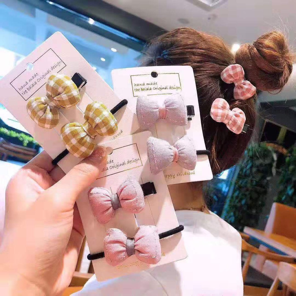 BỘ KẸP VÀ DÂY CỘT TÓC CÓ NƠ