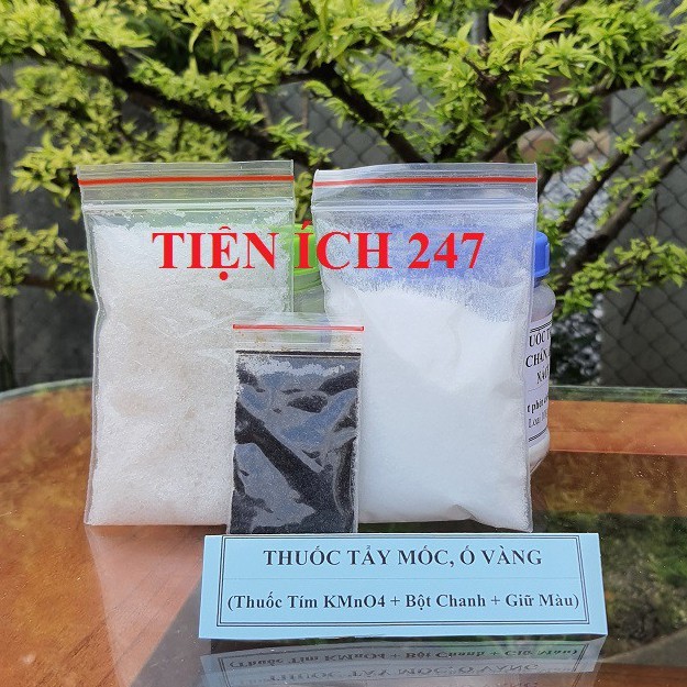 Trọn Bộ 10 Set Thuốc Tẩy Mốc Quần Áo Dùng Phương Pháp Dân Gian Thuốc Tím KMnO4+Bột Chanh+Giữ Màu