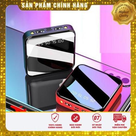Sạc dự phòng mặt kính 20000mAh 2 đèn pin hiển thị % pin Màn Hình LED Iphone 6 6s 7 8 plus x XS Max 11 Pro Max