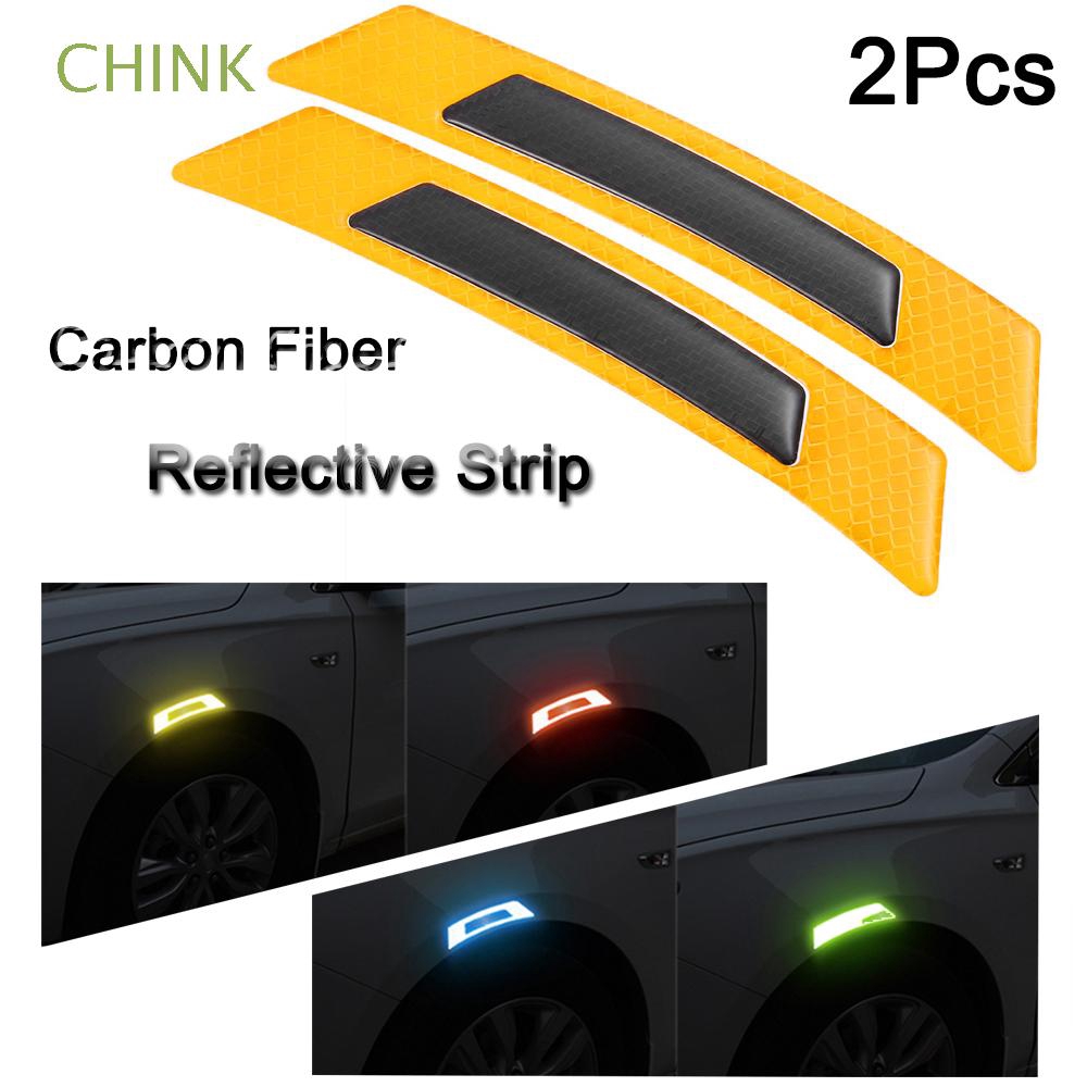 CHINK 2Pcs 3*17cm Bumper Auto Styling Guard Protection Reflective Strip Sticker