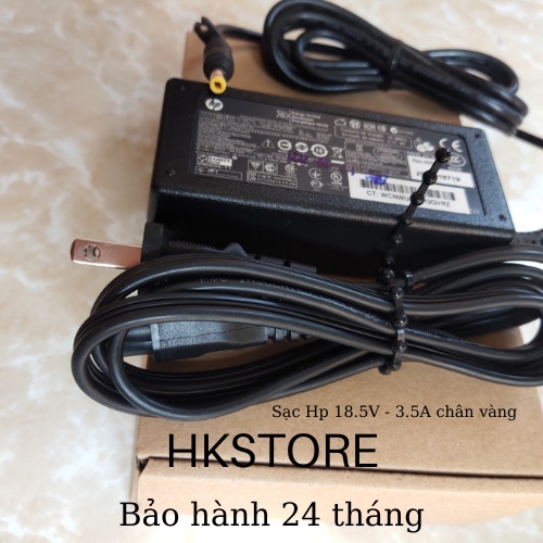 Sạc Laptop Hp 18.5V-3.5A 65W Chân Vàng dùng cho Hp Dv2000 Dv4000 510 530 6820s Dv1000 6530s Dv1300 Dv1400 Dv1500 Dv5000