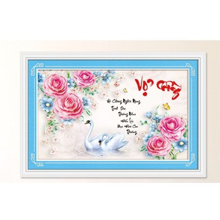 Tranh đính đá Vợ Chồng LG 1060 (80*45 cm) chưa đính