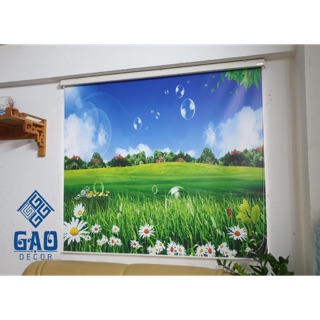 Rèm cuốn in tranh kt r 1.78 x c 1,7 , đầy đủ phụ kiện