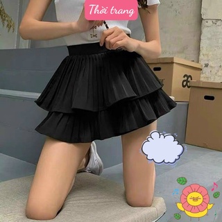 Chân váy xếp ly 2 tầng, chân váy ngắn xòe siêu xinh siêu rẻ có quần trong