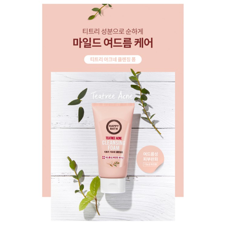 Sữa Rửa Mặt Happy Bath Cleansing Foam Teatree Acne 150g Daily Beauty Official