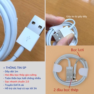 Dây sạc dùng cho IP5i 6 7 8 x 11 12 dùng với các loại củ sạc 1A 2A 5W,chân sạc cho máy tính bảng táo KLH