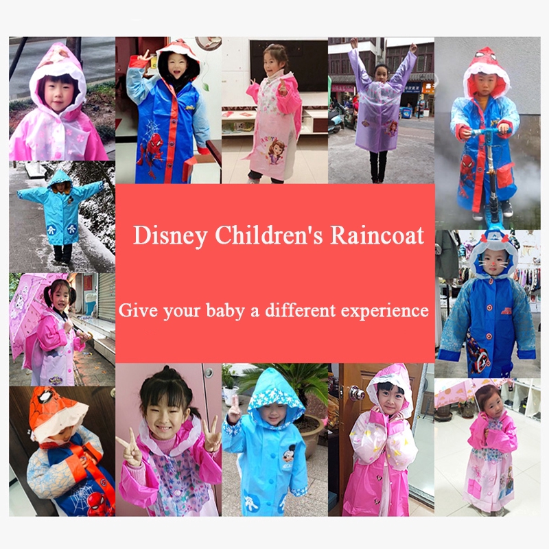 Áo mưa trẻ em Disney phim hoạt hình poncho không thấm nước