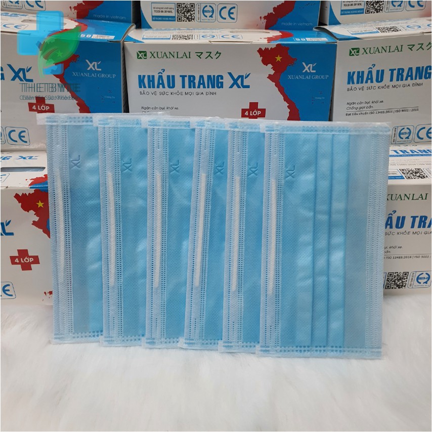 1 Hộp 50 Chiếc Khẩu trang kháng khuẩn Xuân Lai 4 lớp Lọc Bụi, Kháng Khuẩn | BigBuy360 - bigbuy360.vn