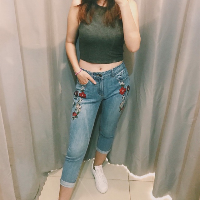 Baggy thêu hoa xk