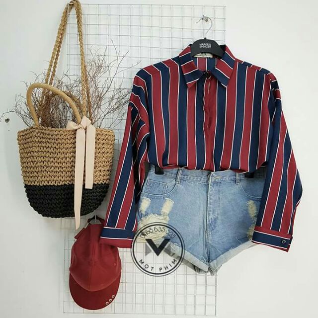 Sơ mi sọc oversize