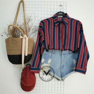 Sơ mi sọc oversize