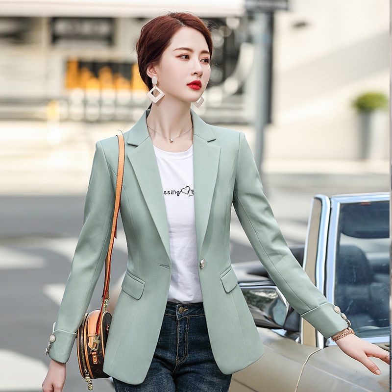 Áo Khoác Vest Tay Dài Dáng Ôm Màu Hồng Thời Trang Sang Trọng Cho Nữ