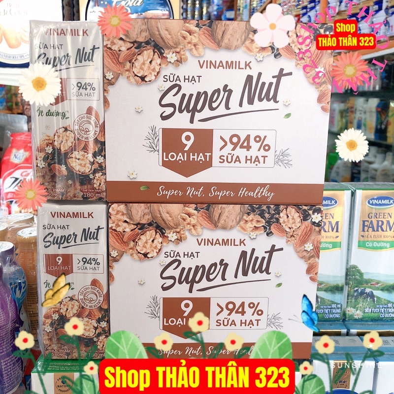 Sữa Super Nut Vinamilk 9 Loại Hạt Cao Cấp 180ml (1 lốc x 4 hộp)