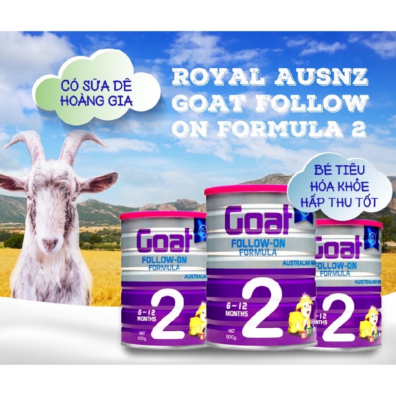 [Sẵn] Sữa Dê Hoàng Gia Úc Goat Follow-On Formula 2 Bổ Sung Dinh Dưỡng Cho Bé ROYAL AUSNZ 800g