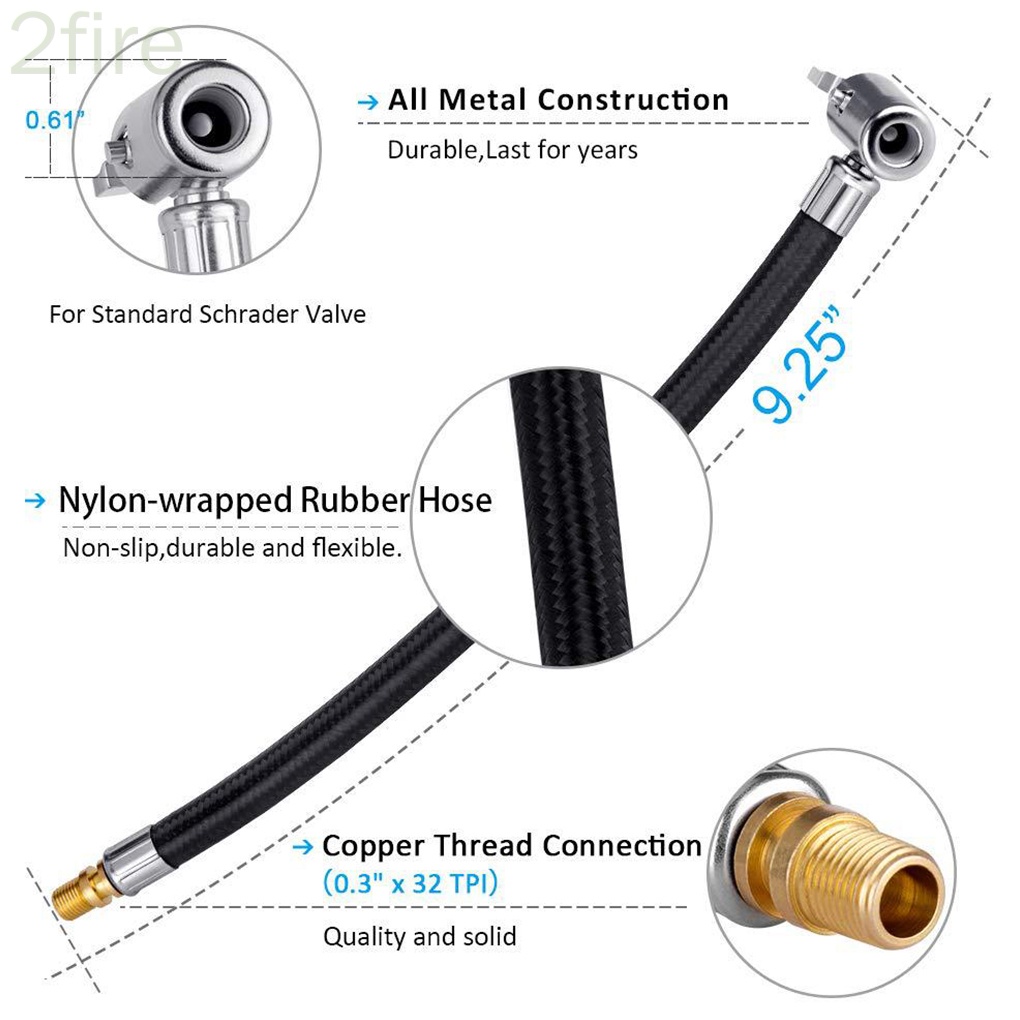 Ống nối dài bơm hơi bánh xe máy nhanh chóng tùy chọn kích thước