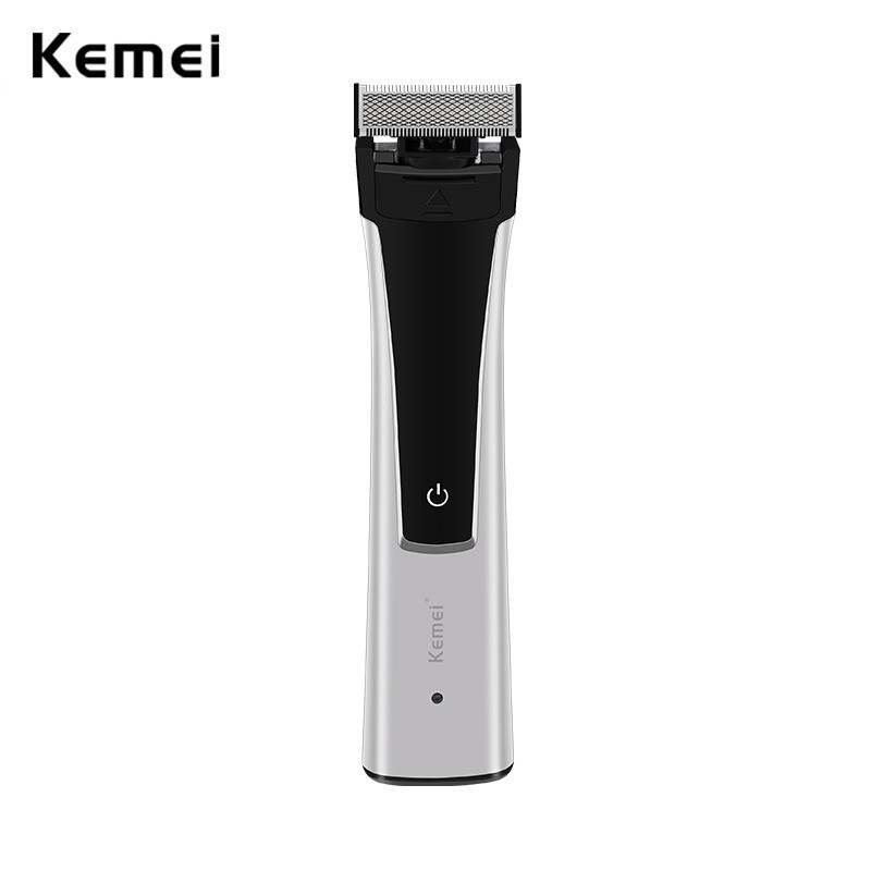 Tông đơ cắt tóc/ cạo râu Kemei lưỡi cắt xoay 360 độ chống thấm nước IPX6 tiện lợi