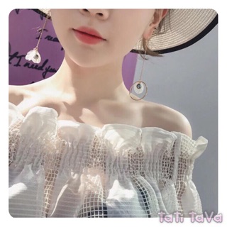 Khuyên tai bông tai hoa rơi đính hạt Tatitava