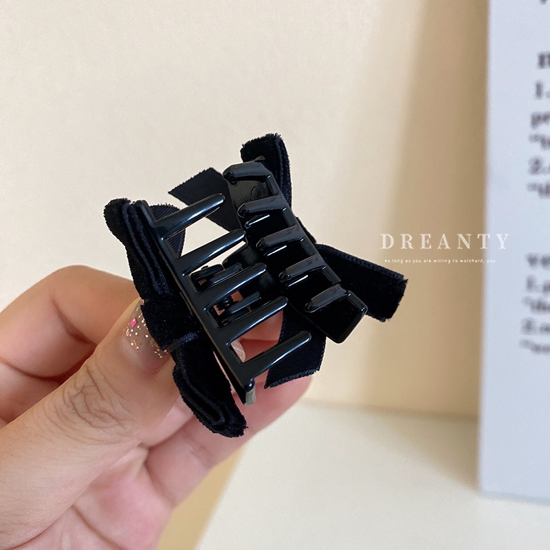 1 Kẹp Tóc Nơ Nhỏ Bằng Nhung Màu Đen Thời Trang Hàn Quốc