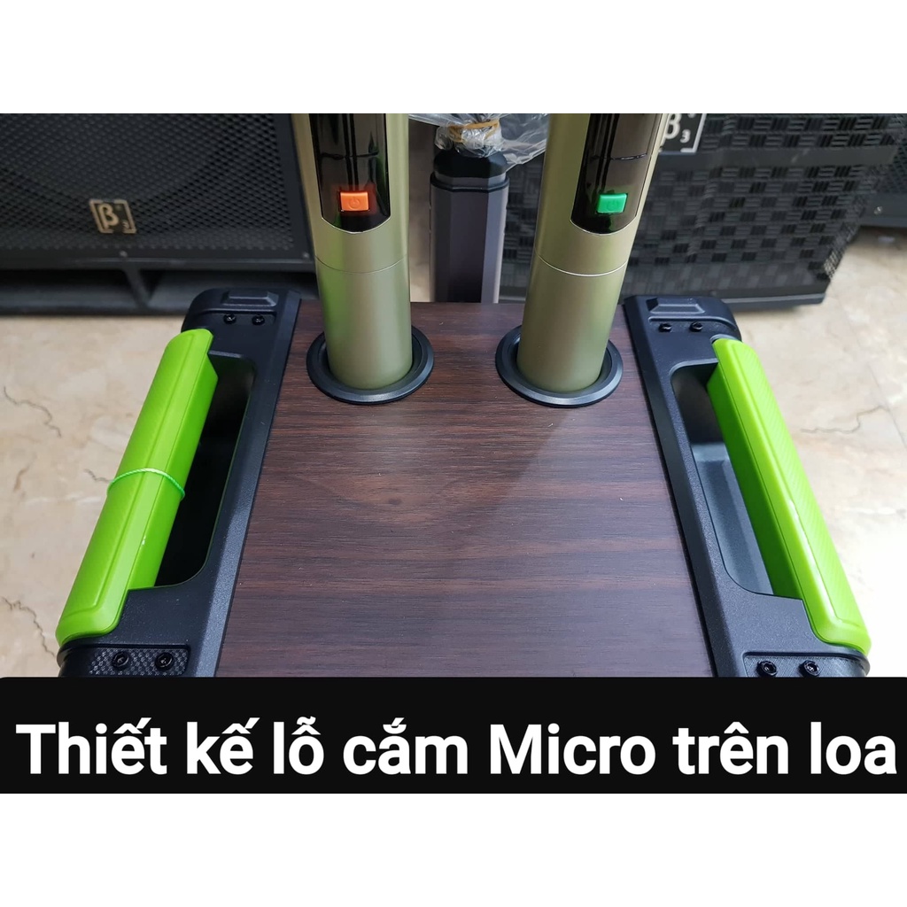 Loa kéo Karaoke Bluetooth SOK NE–328: Phiên bản 2022, Bass 20, Có 2 Micro không dây đi kèm