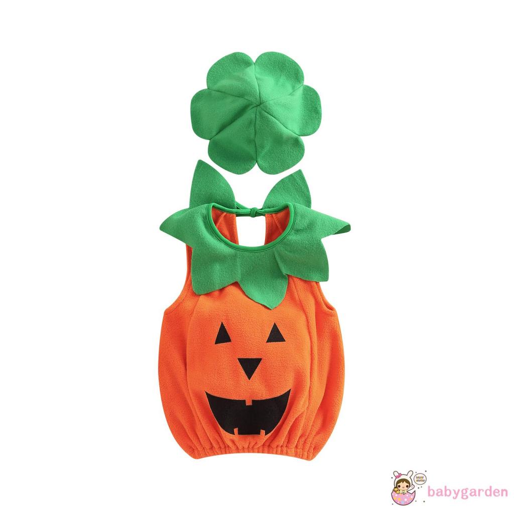 Áo Tank Top Sát Nách + Nón Phong Cách Halloween Đáng Yêu Cho Bé 0-3 Tuổi