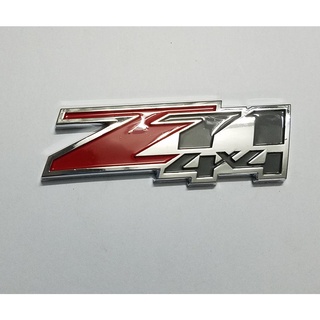 Miếng Dán Trang Trí Xe Hơi Chevy GMC Silverado Z71 4x4 Bằng ABS Màu Đỏ ☆Ký Hiệu
