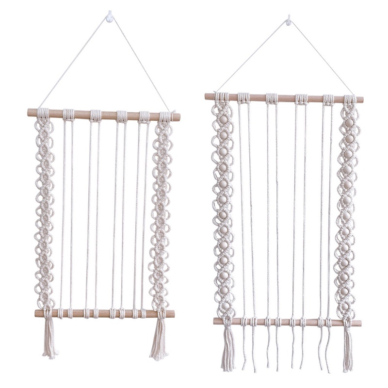 Giá Đỡ Kẹp Tóc Macrame Đan Phối Tua Rua Phong Cách Bắc Âu