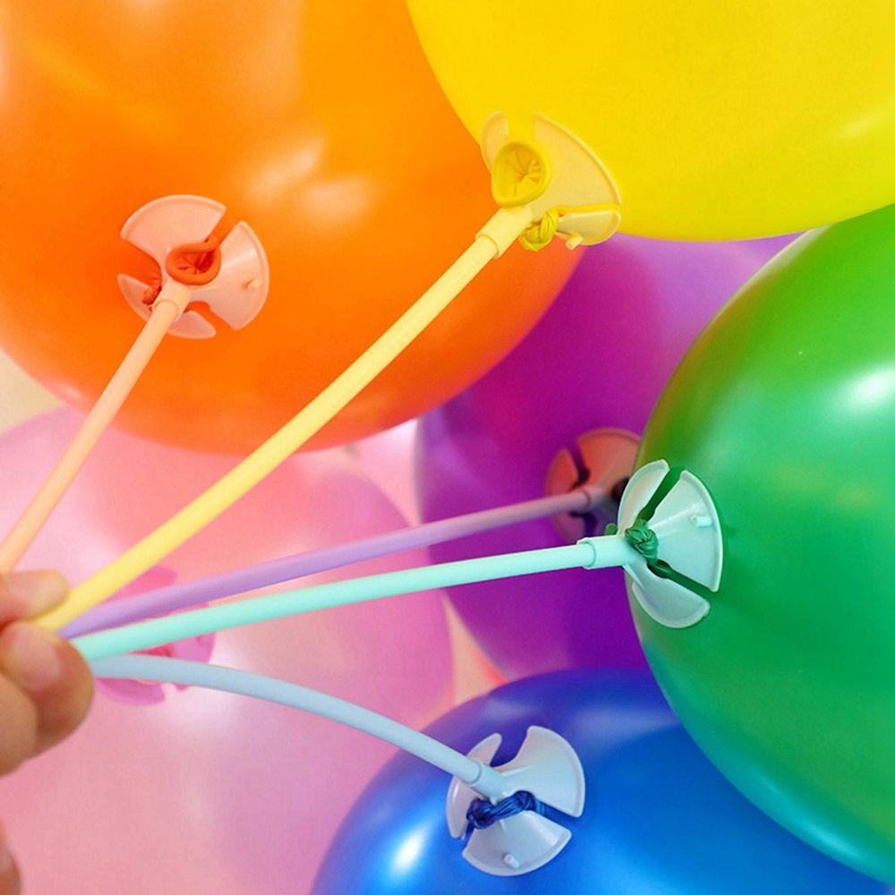 Set 100 Bong Bóng Bơm Hơi Nhiều Màu Sắc Dùng Trang Trí Tiệc Sinh Nhật Tiện Dụng Giá Đỡ
