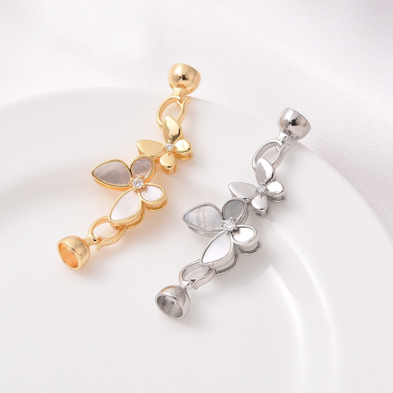 Chất Lượng Cao Nắp Đồng Mạ Vàng 18K Màu Trắng Dát Hình Bướm / Sứa / Bướm / Ngọc Trai Thủ Công Có Khóa Cà