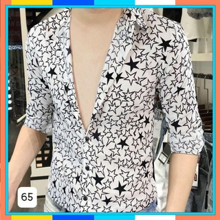 Áo sơ mi nam tay dài họa tết kate lụa cao cấp HU20