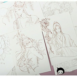 Line art lẻ bộ mới từ set 4 tấm a5 200gsm