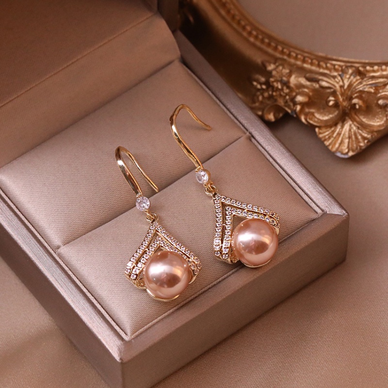 Bông Tai Đính Kim Cương Và Ngọc Trai Nhân Tạo Phong Cách Baroque Thời Trang Hàn Quốc 2022