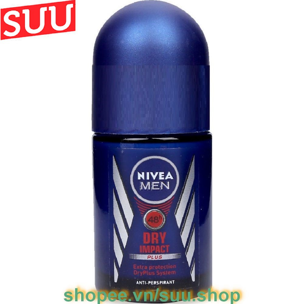 Lăn Khử Mùi Nivea Nam 25ml Khô Thoáng Dry Impact, suu.shop cam kết 100% chính hãng